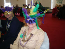 Lottie, Sherri Litchenberger and Pat Lapointe with their masks
