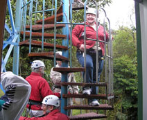 Marilyn W. climbs the Zip Tower