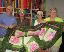 Aussies in a Wichita quilt shop