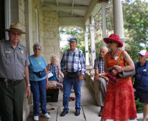 Waiting to tour the house