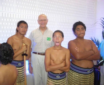 Lynn with Maori youths