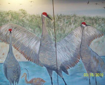 Sandhill Crane mural - Rowe sanctuary, Kearney, NE