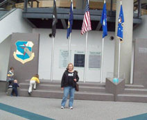 E.D. Sherri  Litchenberger in front of the SAC Museum