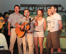 Russians serenading us at the farewell in Cowtown