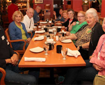 Enjoying dinner in Banff