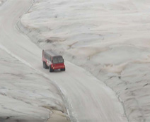 Traveling in the Ice Explorer on the Columbia Icefield
