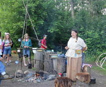Camp reenactor in Fort Edmonton
