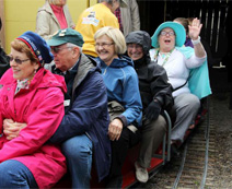 Having fun on the miniature train